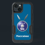 Maccabee Shield And Spears iPhone 13 Case<br><div class="desc">A depiction of a Maccabee's shield and two spears. The shield is adorned by a lion and text reading "Yisrael" (Israel) in the Paleo-Hebrew alphabet. English text reading "Maccabee" also appears. The Maccabees were Jewish rebels who freed Judea from the yoke of the Seleucid Empire. Chanukkah is not just a...</div>