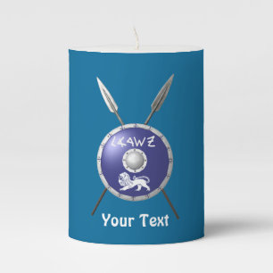 Maccabee Shield And Spears Pillar Candle