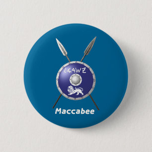 Maccabee Shield And Spears Pinback Button