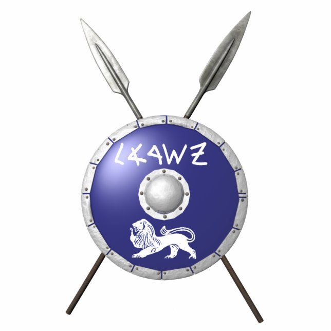 Maccabee Shield And Spears Statuette (Front)