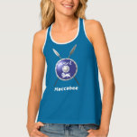 Maccabee Shield And Spears Tank Top<br><div class="desc">A depiction of a Maccabee's shield and two spears. The shield is adorned by a lion and text reading "Yisrael" (Israel) in the Paleo-Hebrew alphabet. English text "Maccabee" also appears. Add your own additional text. You may also change the background color. The Maccabees were Jewish rebels who freed Judea from...</div>