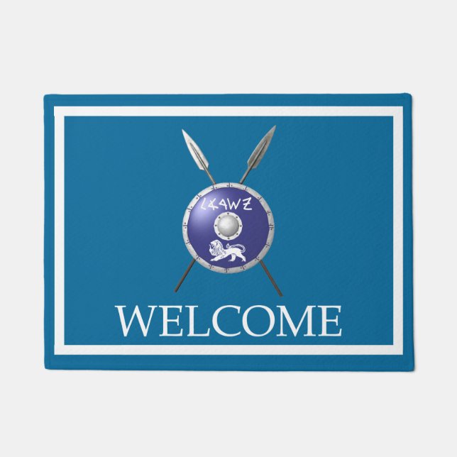 Maccabee Shield And Spears - Welcome Doormat (Front)