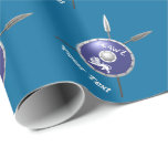 Maccabee Shield And Spears Wrapping Paper<br><div class="desc">A depiction of a Maccabee's shield and two spears. The shield is adorned by a lion and text reading "Yisrael" (Israel) in the Paleo-Hebrew alphabet. Add your own text The Maccabees were Jewish rebels who freed Judea from the yoke of the Seleucid Empire. Chanukkah is not just a mid-winter festival...</div>