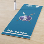 Maccabee Shield And Spears Yoga Mat<br><div class="desc">A depiction of a Maccabee's shield and two spears. The shield is adorned by a lion and text reading "Yisrael" (Israel) in the Paleo-Hebrew alphabet. English text reading "Maccabee" also appears. The Maccabees were Jewish rebels who freed Judea from the yoke of the Seleucid Empire. Chanukkah is not just a...</div>