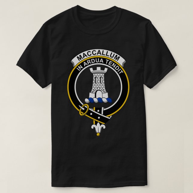 MacCallum Crest Tartan Clan Scottish Clan T-Shirt (Design Front)