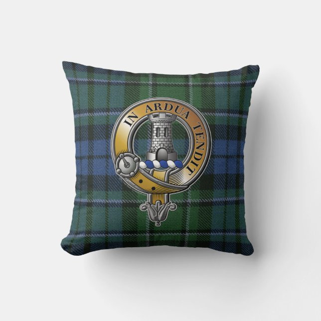 MacCallum Tartan & Badge Throw Pillow (Front)