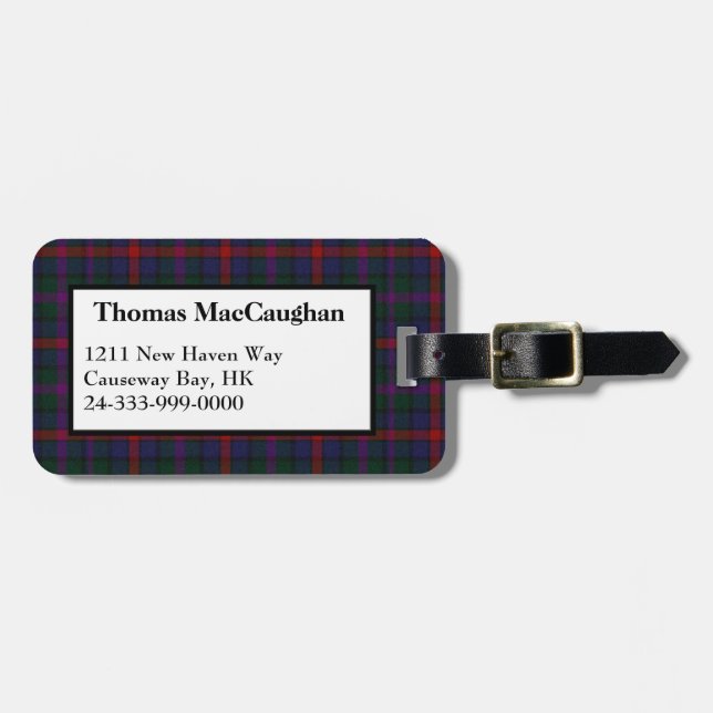 MacCaughan Tartan Plaid Luggage Tag (Front Horizontal)
