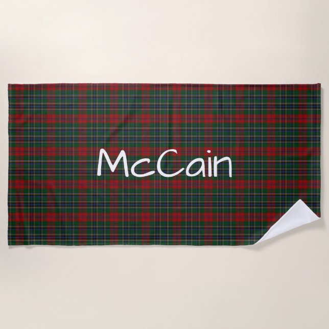 MacClain McLean Tartan Plaid Beach Towel (Front)