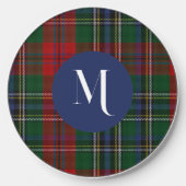 MacClain Plaid Monogrammed Wireless Charger (Front)