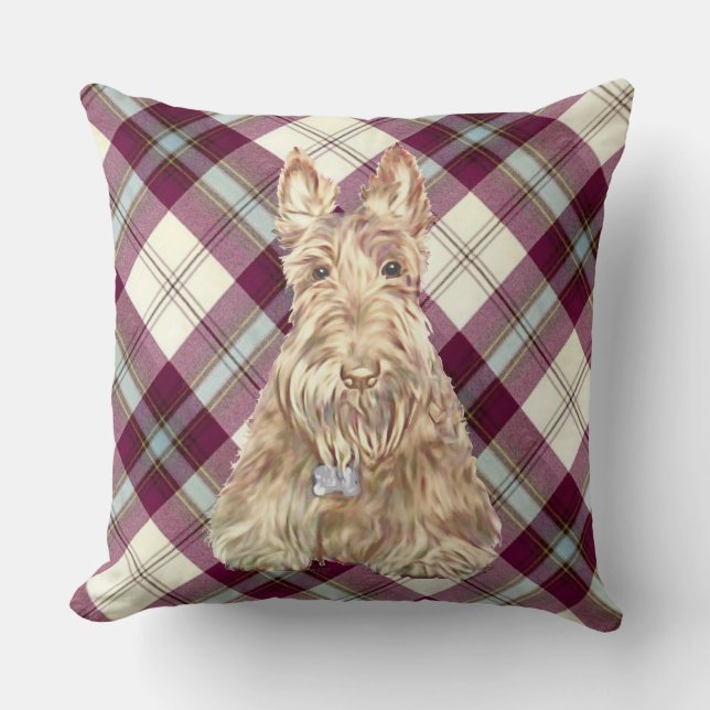 MacClean Tartan Scottie Throw Pillow (Front)