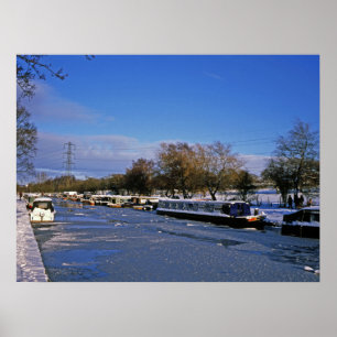 Macclesfield Canal Winter Cheshire Holiday Card Poster