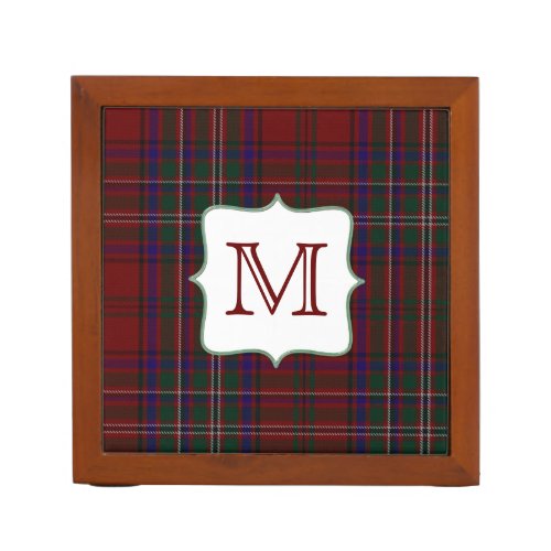 MacClure Clan Plaid with Monogram Desk Organizer