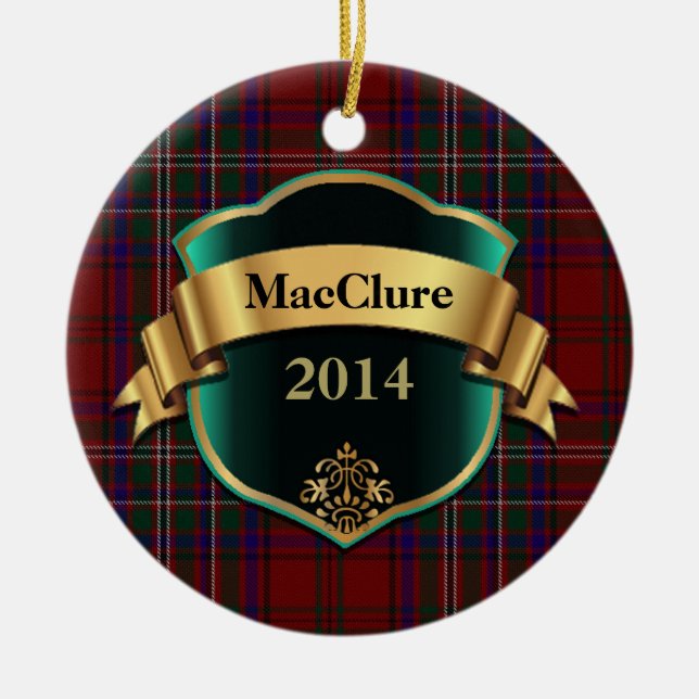 MacClure Tartan Plaid Custom ornament (Front)
