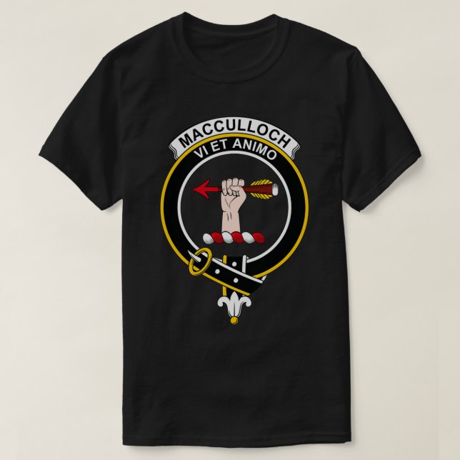MacCulloch Crest Tartan Clan Scottish Clan T-Shirt (Design Front)