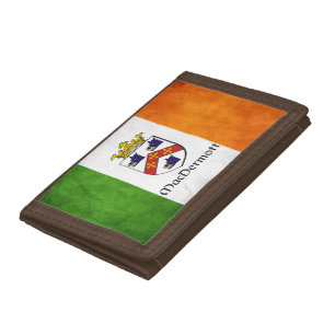 MacDermott Family Crest Irish Flag Trifold Wallet