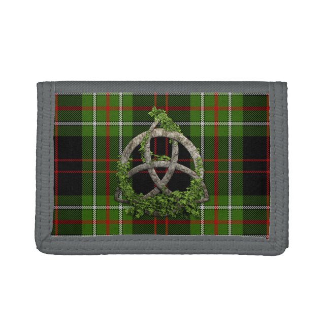 MacDiarmid Tartan And Celtic Trinity Knot Tri-fold Wallet (Front)