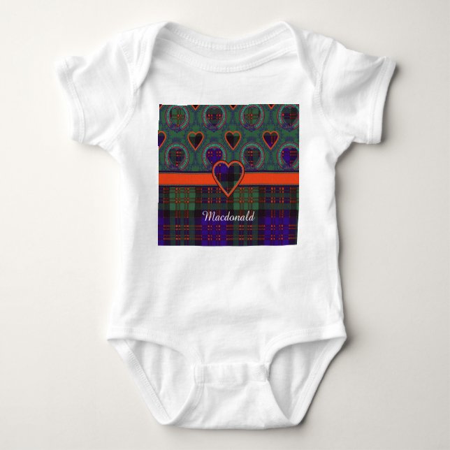 Macdonald clan Plaid Scottish tartan Baby Bodysuit (Front)