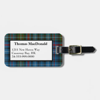 MacDonald Clan Tartan Plaid Luggage Tag