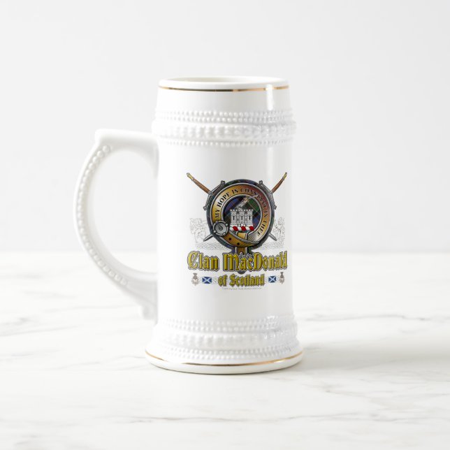 MacDonald Clanranald Clan Badge Beer Stein (Left)
