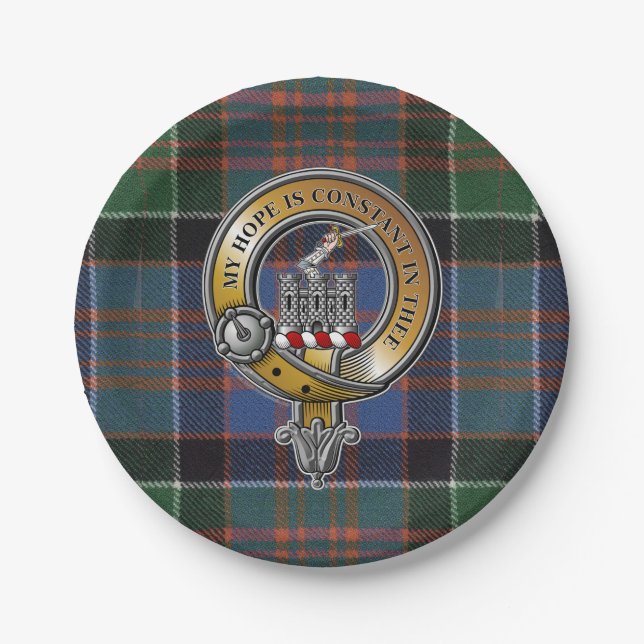 MacDonald Clanranald Tartan & Badge Paper Plates (Front)