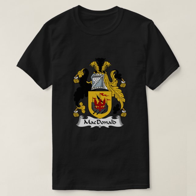 MacDonald Coat of Arms  MacDonald Family Crest T-Shirt (Design Front)