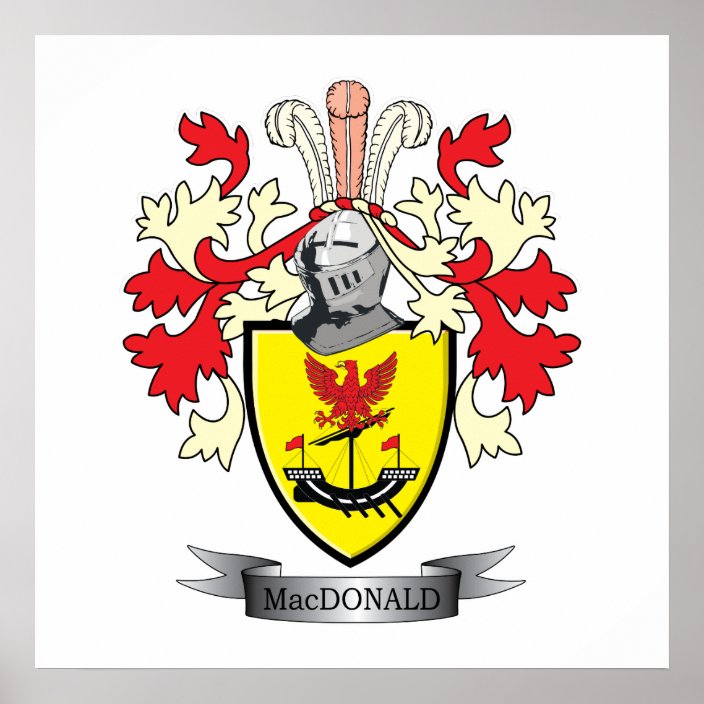 MacDonald Family Crest Coat of Arms Poster | Zazzle.com