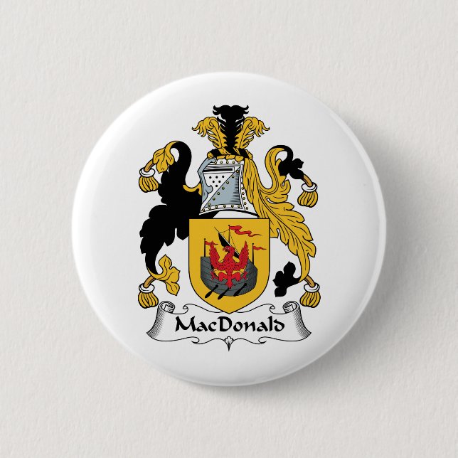 MacDonald Family Crest Pinback Button (Front)