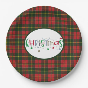 MacDonald Kingsburgh Scottish Tartan  Christmas Paper Plates