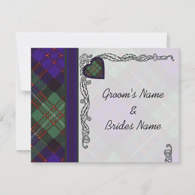 MacDonald of Glengarry Scottish Heart design RSVP Card (Front)