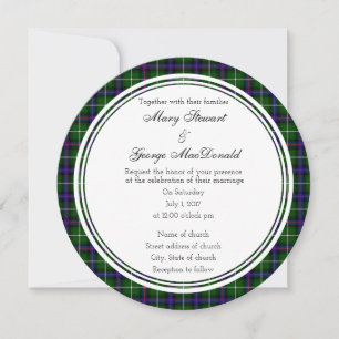 MacDonald Of The Isles Scottish Wedding Round Invitation