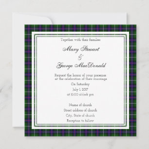 MacDonald Of The Isles Scottish Wedding Square Invitation