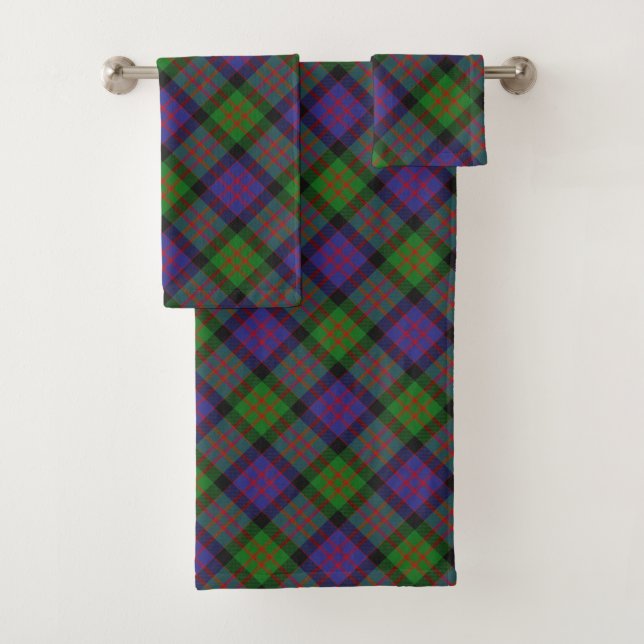 MacDonald Scottish Clan Tartan Plaid Pattern Bath Towel Set (Insitu)
