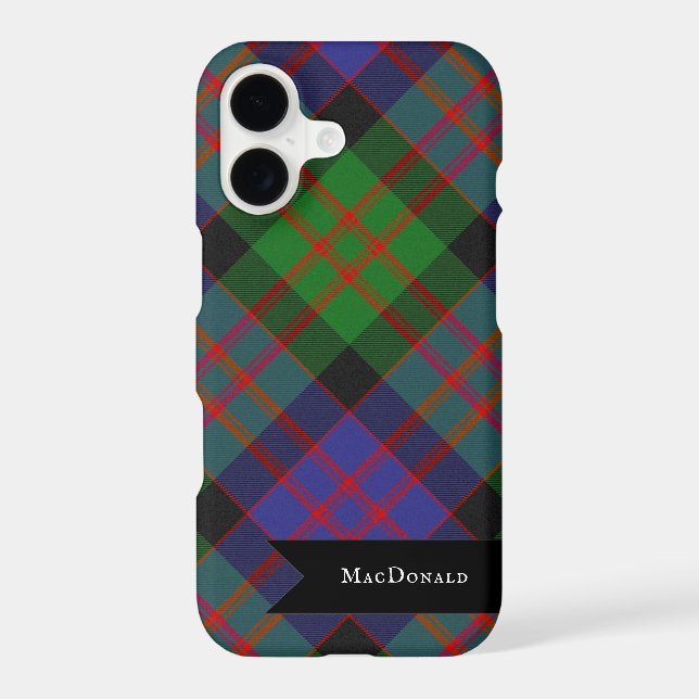 MacDonald Scottish Clan Tartan Plaid Pattern iPhone Case (Back)
