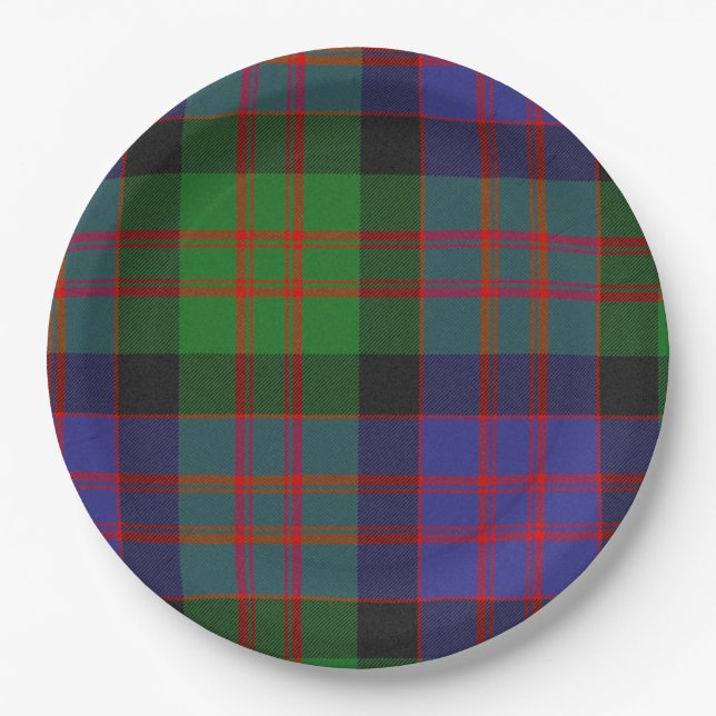 MacDonald Scottish Clan Tartan Plaid Pattern Paper Plates (Front)