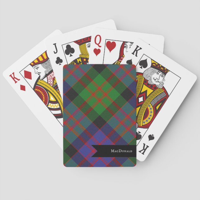 MacDonald Scottish Clan Tartan Plaid Pattern Poker Cards (Back)