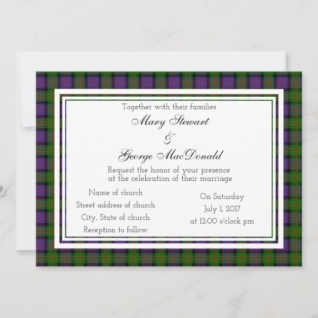 MacDonald Scottish Wedding Invitation (Front)