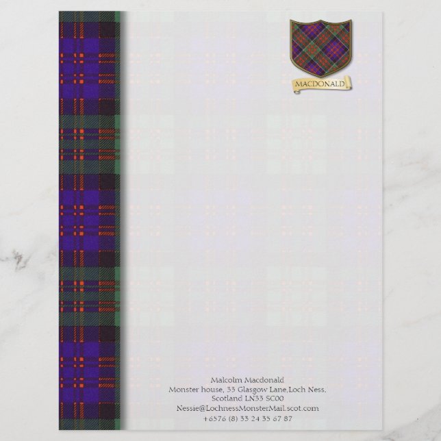 Macdonald tartan design paper (Front)
