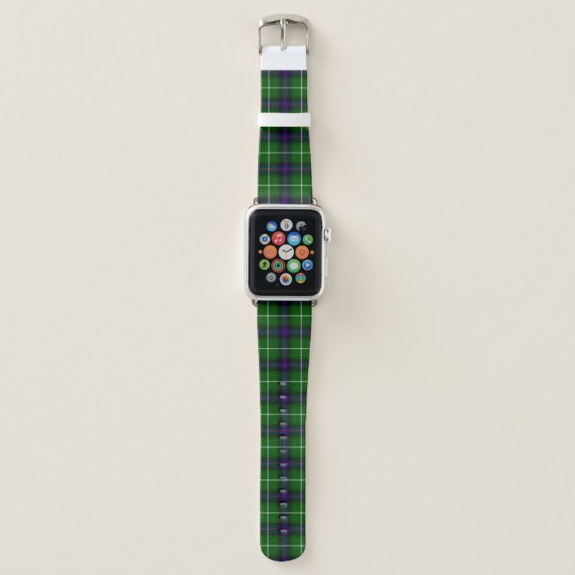 MacDonald tartan green blue plaid Apple Watch Band (Front)