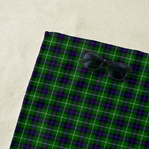 MacDonald tartan green blue plaid Beach Towel