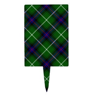 MacDonald tartan green blue plaid Cake Topper