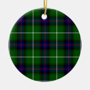 MacDonald tartan green blue plaid Ceramic Ornament
