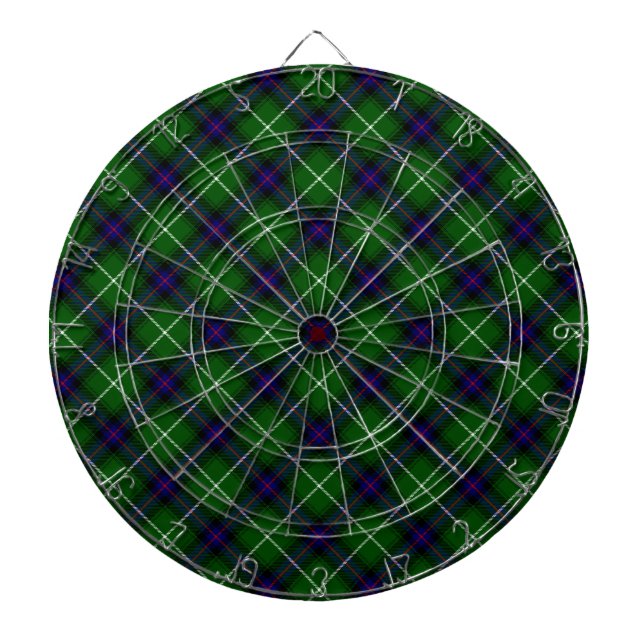 MacDonald tartan green blue plaid Dart Board (Front)