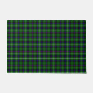 MacDonald tartan green blue plaid Doormat