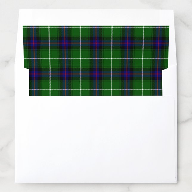 MacDonald tartan green blue plaid Envelope Liner (In Envelope)