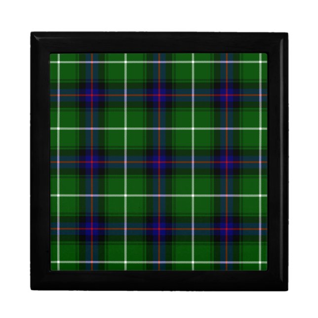 MacDonald tartan green blue plaid Gift Box (Front)