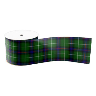 MacDonald tartan green blue plaid Grosgrain Ribbon