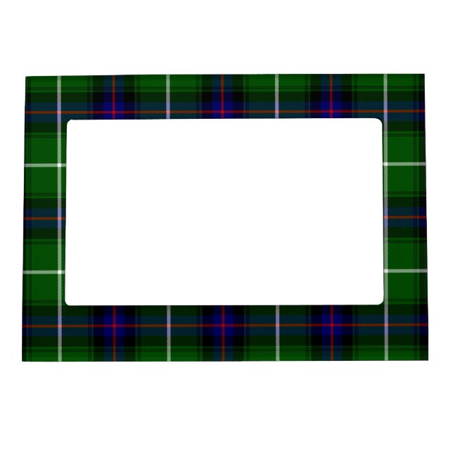 MacDonald tartan green blue plaid Magnetic Picture Frame (Front)