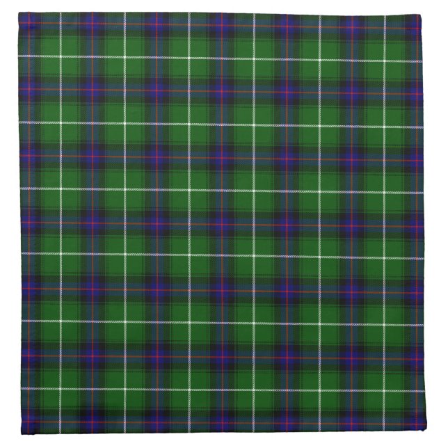 MacDonald tartan green blue plaid Napkin (Front)