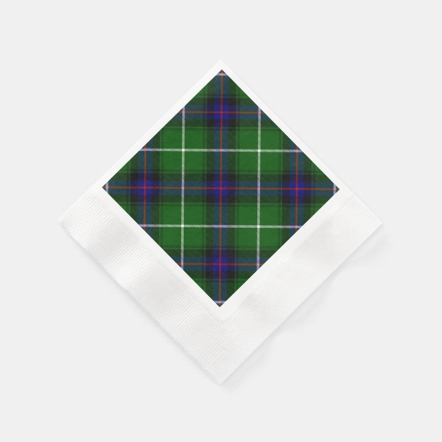 MacDonald tartan green blue plaid Napkins (Corner)