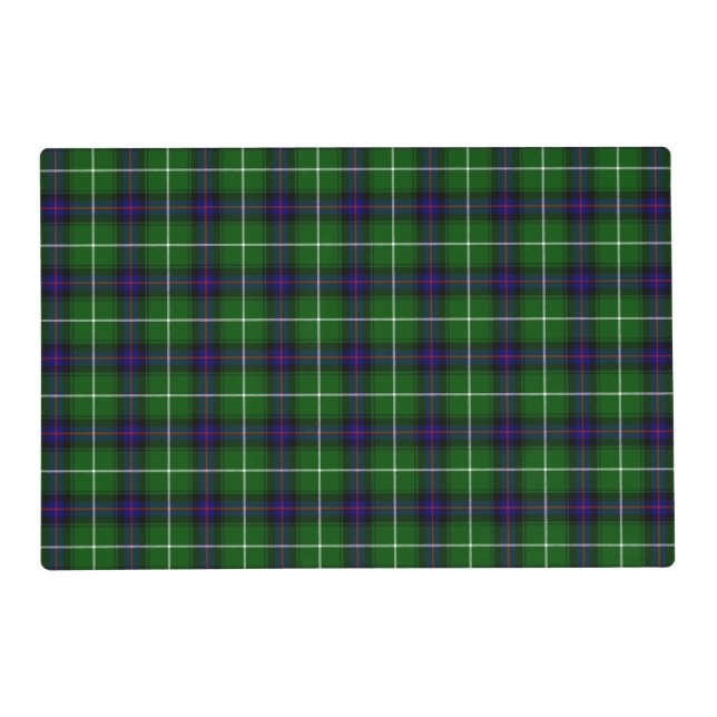 MacDonald tartan green blue plaid Placemat (Front)